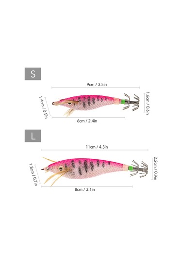 Maiyame 6cm Pembe Arka Abs Nylon Işıklı Çubuklu Kalamar Yem