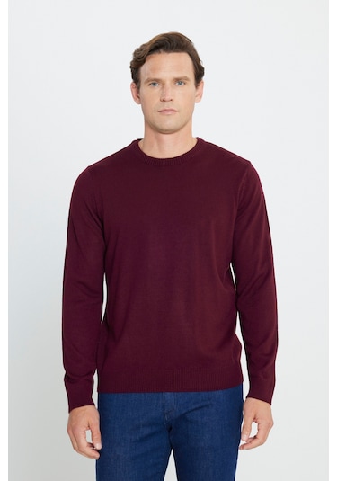 Altinyildiz Classics Erkek Bordo Standart Fit Normal Kesim Bisiklet Yaka Triko 4A4923100001BRDXXL Bordo