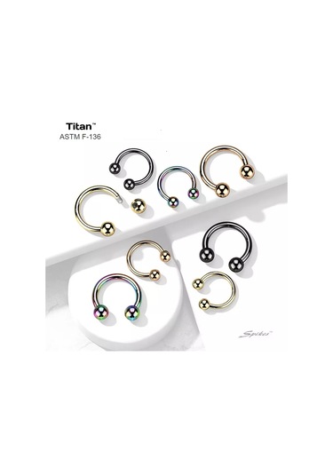 Spikes Titanyum Septum Halka Küpe, Daire Şeklinde Piercing Gülümseme 175500364 Altın
