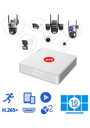 Ventus 8mp Xmeye İcsee 16 Kanal Kayıt Cihazı Nvr 4k