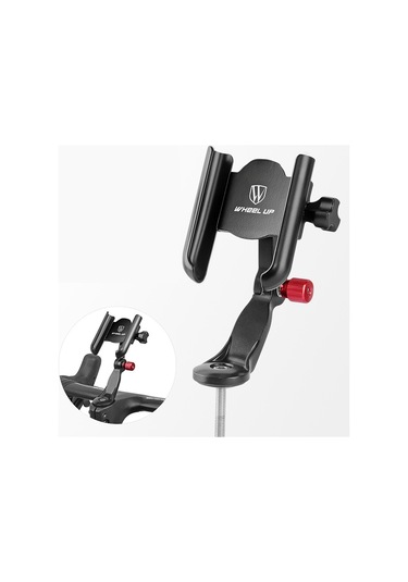 Wheel Up-360 Derece Ayarlanabilir Bisiklet Telefon Tutucu Alüminyum Y29356-b Siyah