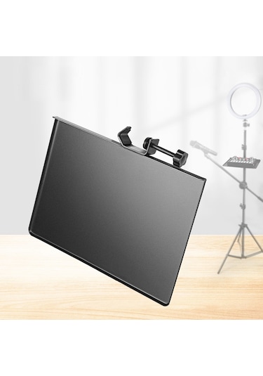 Lemestar Metal Ses Kartı Tutucu, Tripod Uyumlu Sabit Tepsili, Canlı Yayın Ve Kayıt İçin 23x16 Cm Ahşapüstü Stant