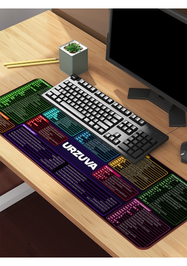 Mouse Pad Excel Kısayol Tuşları Mousepad Dikişli Kenar