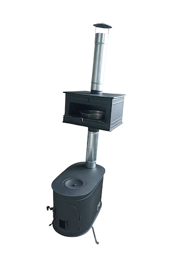 Fırınlı Kamp Sobası Soba+boru Fırınlı Kuzine Kamp Sobası