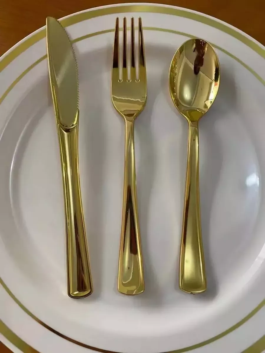 Klık-pıknık Plastik Bıçaklar 20 Cm Altın 20 Adet. 182392218 100 adet