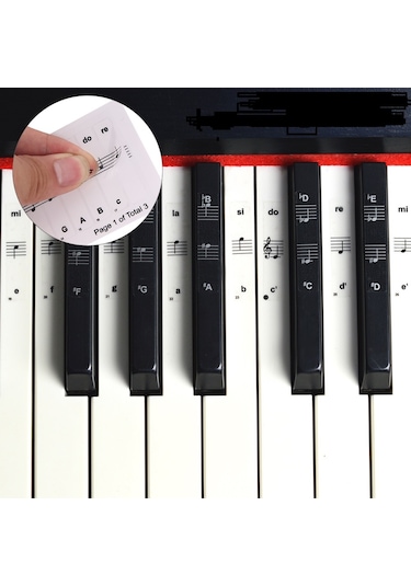 Renksik Piyano Org Klavye Tuşlar İçin Nota Sticker Etiketi Akses