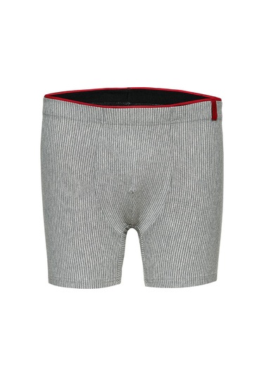 Weweus Gri Pamuk Elastan Çizgili Boxer 14921 Gri