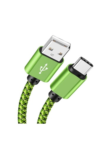 Nephy 3a Hızlı Şarj Örgülü Usb A Tip C Kablo Samsung Galaxy Uyumlu A10e A20 A50 A51 A71 S24 S23 S20 S10 Fe S9 S8green0.75 M