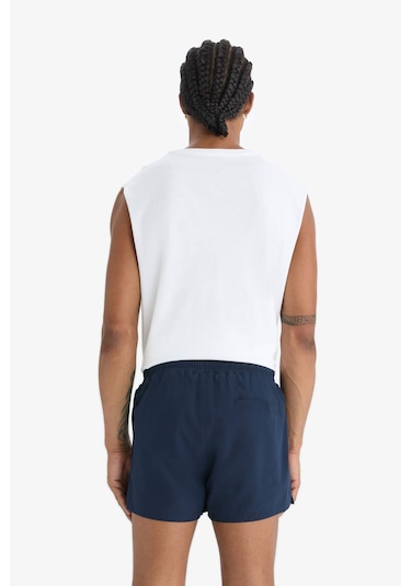 Defacto Defactofit Andy Baskılı Esnek Dokulu Kısa Boy Sporcu Deniz Şortu B5987ax25hsnv146 Lacivert