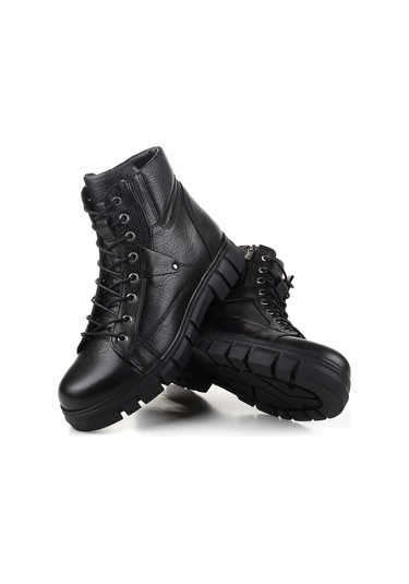 Voyager 3978 Termo Kaymaz Taban Hakiki Deri Erkek Bot Siyah