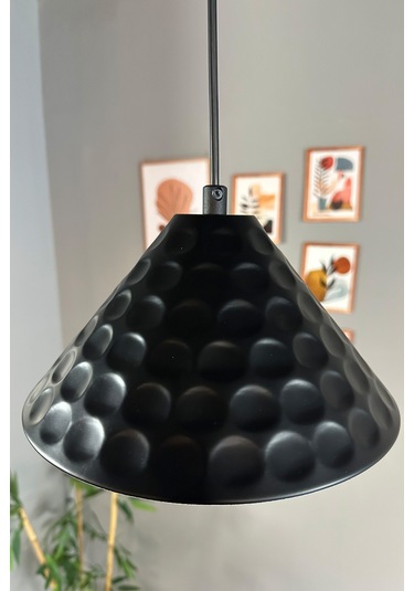 Rumy Siyah Tekli Avize Retro Sarkıt Ofis Showroom Salon Mutfak Avizeleri Siyah