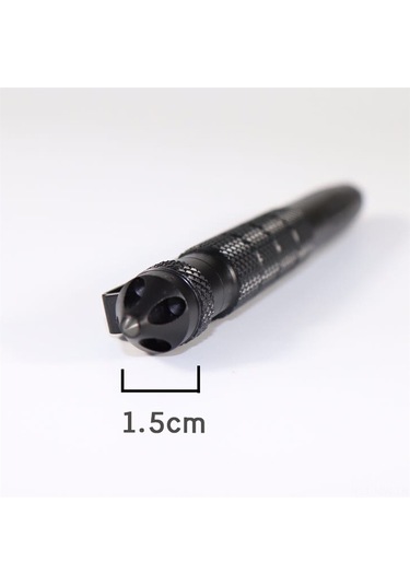 Moveevo Taktiksel Savunma Kalemi: B2 Tungsten Çelik Uçlu, Çok Amaçlı Edc, Acil Durum Cam Kırma Aracı, 148 Mm Siyah Siyah