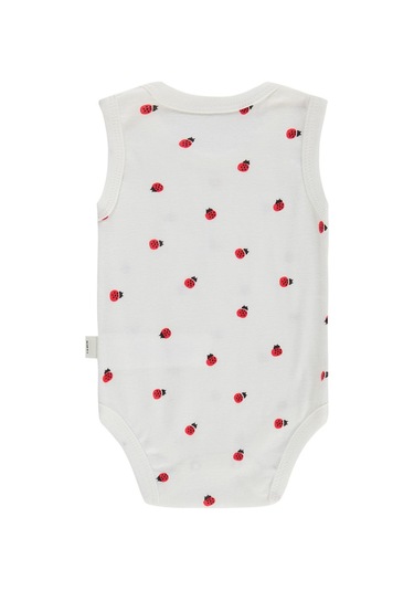 Civil Baby Uğur Böceği Empirme 0-48 Ay Çıtçıtlı Badi - Ekru