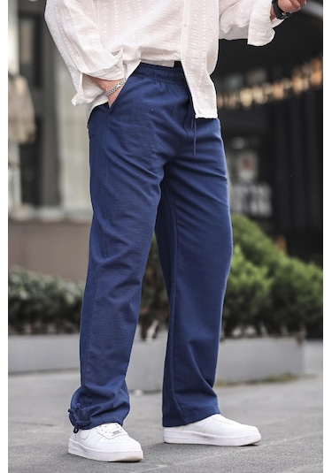 Madmext Paça Detaylı Rahat Kesim Erkek Lacivert Pantolon 6532-lacivert Lacivert