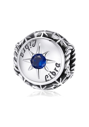 S925 Ayar Gümüş On İki Takımyıldızı Zirkon Boncuk Dıy Bilezik Kolye Aksesuarları, Stil: Terazi Çok Renkli