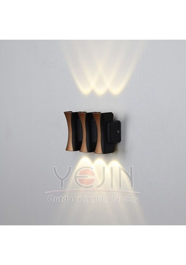 6 Watt Gün Işığı Ledli Dış Mekan, Bahçe, Teras, Balkon, Kamelya, Veranda Apliği, Bahçe Duvar Armatür Siyah Gold