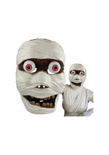 Sallanan Yaylı Oynar Gözlü Mumya Maskesi Çok Renkli