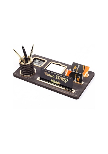 Siesta Ahşap Ofis Masa İsimliği İşyeri Masaüstü İsimlik