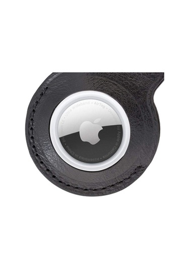 Bloompaw Noir Hakiki Deri Airtag Kılıfı Siyah