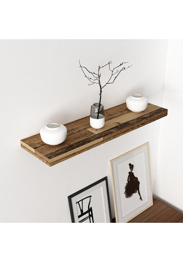 Minar Gizli Tutuculu Duvar Rafı 80 Cm Old Style