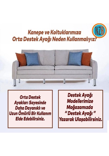 Mobilya Ayak Krom Baza Koltuk Kanepe Yatak Çekyat Destek Ayağı 15 Cm Metal Yükseltici Ayakları Bej T Diğer