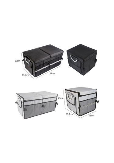 Araba Bagaj Saklama Kutusu Yansıtıcı Şeritler İle Oxford Kumaş Katlama Organizatörü, Renk: Küçük Gri