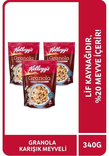 Kellogg's Karışık Meyveli Granola 3 x 340 G