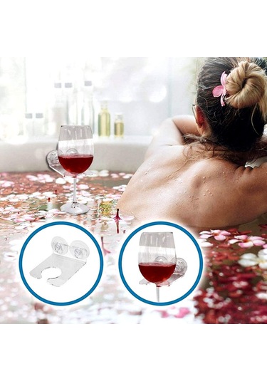 Mutfak Küvet Duvara Montaj Vantuz Akrilik Tek Şarap Cam Raf Tutucu Diğer