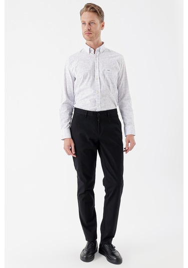Siyah Pamuklu Likralı Yan Cepli Comfort Fit Rahat Kesim Casual Pantolon 1003235154-siyah Siyah