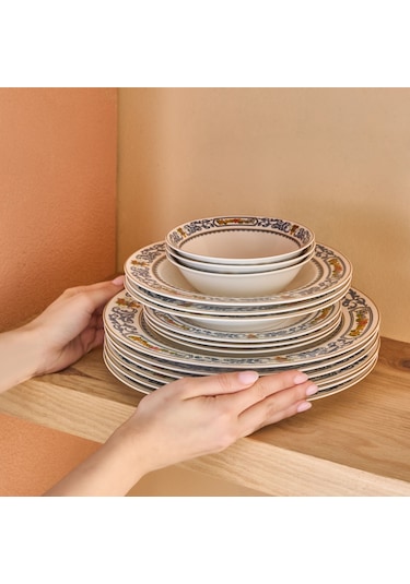 Karaca Forever Bone Vase 24 Parça 6 Kişilik Yemek Takımı Renkli