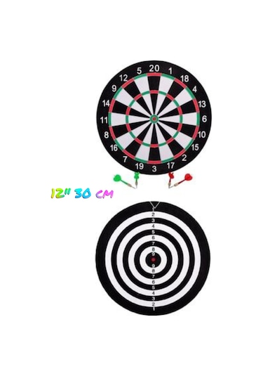 Dart Tahtası 12" 30 Cm 4 Adet İğneli Ok Çift Taraflı Kullanım ...
