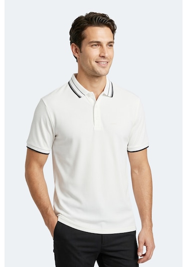 Slazenger Zınovıa Erkek Polo Yaka Beyaz Tişört