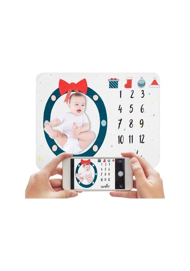 Flybuy Bebek Ay Ay Büyüme Battaniyesi - Yumuşak Flanel Fotoğraf Örtüsü 47x39 İnç - 12 Aylık Gelişim Takibi DiğER