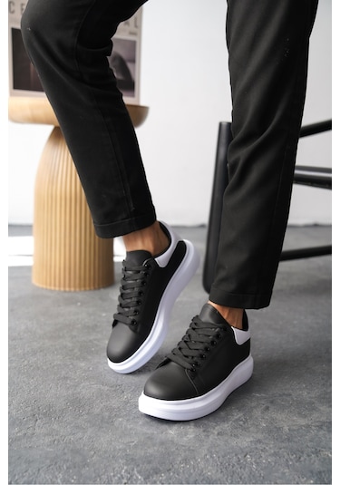 Daxors D0125 Günlük Ortopedik Erkek Sneaker Spor Ayakkabı Siyah-beyaz