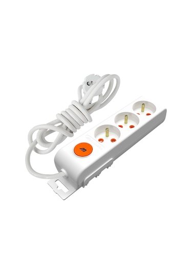 Mutlusan Ri-Tech 3'lü Ups Çocuk Korumalı Grup Priz 2 Metre Beyaz