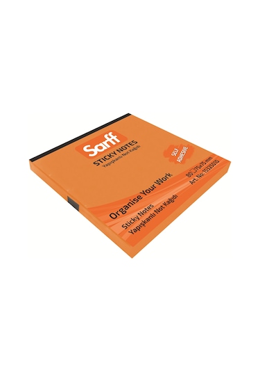 Sarff 75 x 75 MM Fosforlu Turuncu Not Kağıdı 80 yp