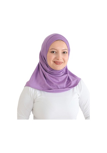 Spor Başörtüsü Kadın Hazır Giyim Türban Viskon Eşarp Şal - Lila Lila