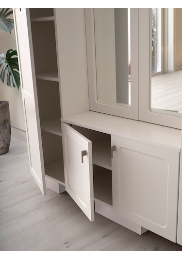 Neva Mdf Portmanto Krem - Meşe