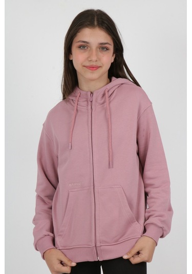 Toontoy Kız Çocuk Cep Üstü New Coll Nakışlı Hırka Gül Kurusu