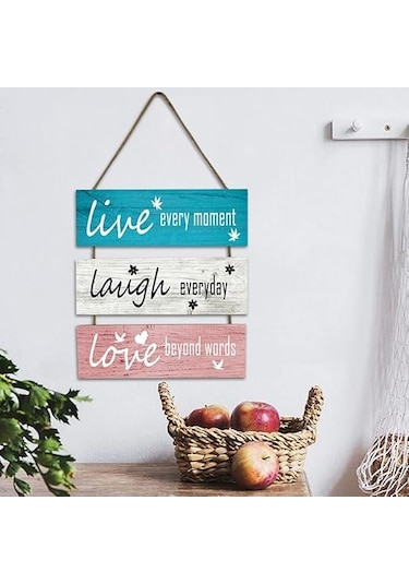 Evrensel Rustik Mutfak Duvar Tabelası, Asılı Rustik Ahşap, Çok Renkli