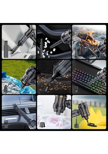 Fochsia Black Golden Kablosuz Şarjlı Yüksek Güçlü El Süpürgesi Ev Araç Toz Toplayıcı Üfleyici