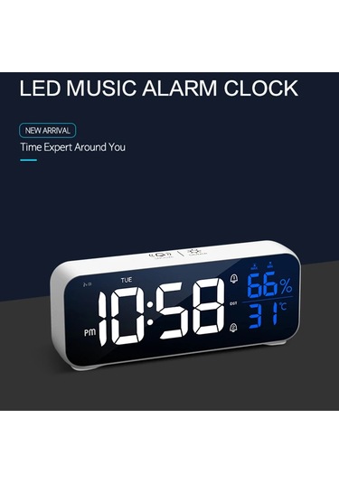 Dijital Çalar Saat Masa Sıcaklık Nemli Elektronik Saat Hafta İçi