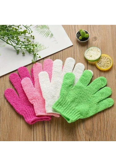 Zhanglei001 Gül Kırmızısı Çift Taraflı Peeling Eldiveni - Spa Ve Duş Fırçası Aksesuarı Gül Kırmızısı