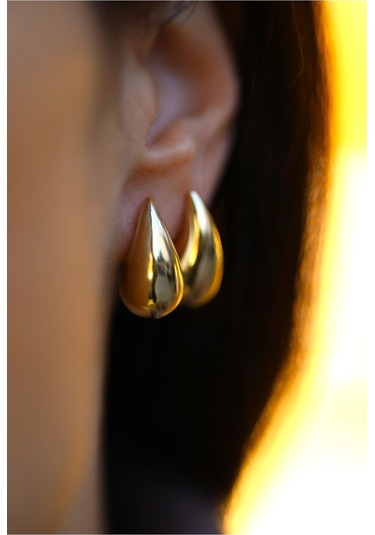 Yenigün Kuyumculuk 14 Ayar Altın Gözyaşı Damlası Vidalı Küpe 6026