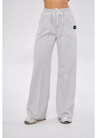 İki İplik Bol Paça Eşofman Pantalon - Gri Gri