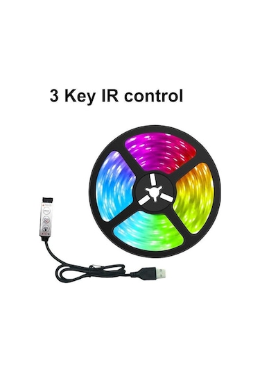 Usb'li Şerit Led İşıklar Bluetooth Rgb 5050 2835 5v Rgb Diyot Bant 3 Keys 5050&10m