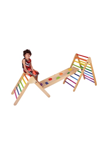 Woodnjoy Ahşap Merdiven Setimiz 3lü Set Renkli