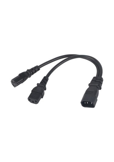 Iec320 C14 İla 2 X C13 Dişi Y Şeklinde Güç Kablosu 1 Giriş 2 Çıkış 2500w 10a 250v Lcd Monitörler İçin Uzatma Kablosu