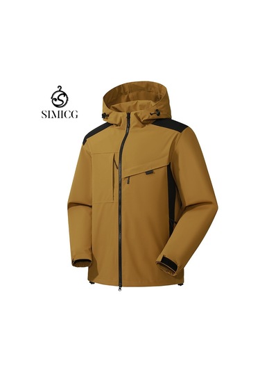 Erkek Dağcılık Nefes Alabilen Rüzgarlık Spor Ceketi Kahverengi