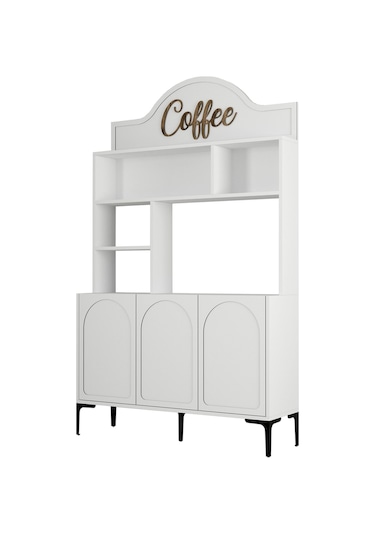 Lyon Kahve Köşesi 120cm - Beyaz / Siyah